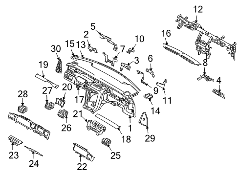 2006 Kia Amanti Cluster & Switches, Instrument Panel INSTRUMNET Panel Pad Assembly Diagram for 847103F000LK