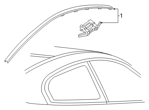 2004 Pontiac GTO Exterior Trim - Roof Roof Molding Diagram for 92093577