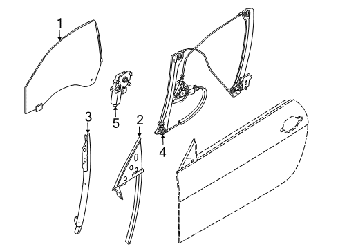 2010 BMW M6 Door & Components Window Guide Rail Left Diagram for 51337009707