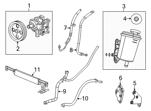 2012 Ram 2500 P/S Pump & Hoses Hose-Power Steering Return Diagram for 68031849AG