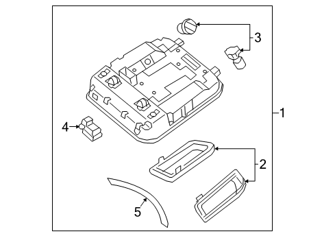 2016 Kia Sedona Overhead Console Conversation Mirror Assembly Diagram for 92804A9000DAA