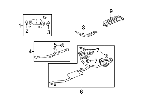 2008 Saturn Outlook Exhaust Components MUFFLER ASM-EXH (W/ EXH PIPE) Diagram for 84590713