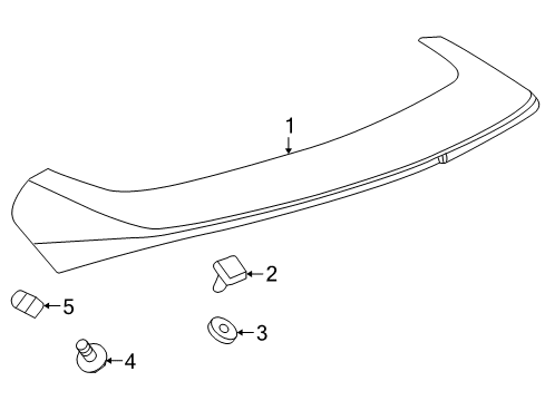 2015 Cadillac SRX Rear Spoiler Spoiler Diagram for 22940401