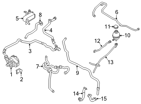 2021 BMW i3s Water Pump Heat Exchanger-Coolant Pipe Hose Diagram for 11538533741