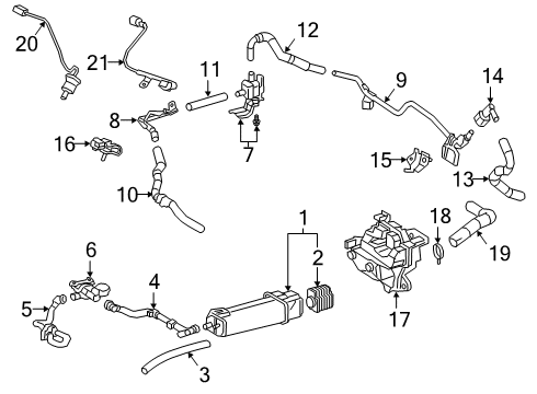 2019 Lexus UX250h Powertrain Control Hose, Fuel Vapor Fee Diagram for 23826-24060