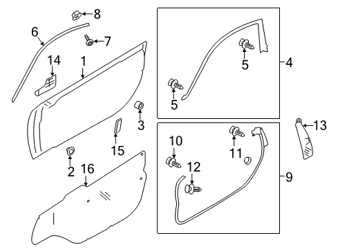 2018 Toyota 86 Door & Components Door Shell Protector Diagram for SU003-01625