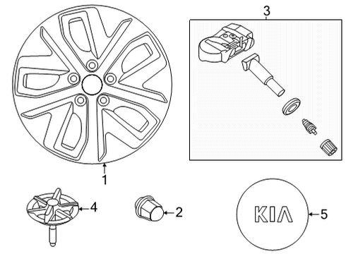 2022 Kia Niro EV Wheels Wheel Assembly-Aluminium Diagram for 52910Q4100
