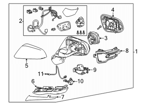 2022 Lexus NX450h+ Outside Mirrors MIRROR ASSY, OUTER R Diagram for 87940-78490-E0