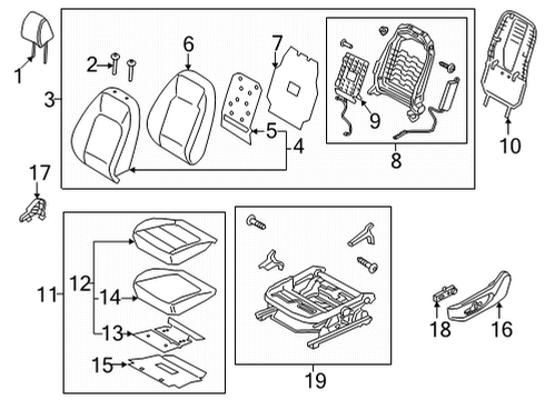 2022 Hyundai Elantra Driver Seat Components Pad Assembly-Front Seat Cushion, LH Diagram for 88150-AA000