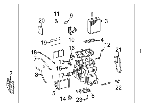 2001 Lexus ES300 Heater Core & Control Valve Tube & Accessory Assembly Diagram for 88710-33100