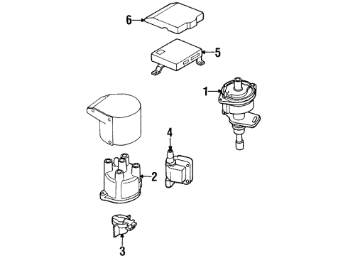 1986 Nissan D21 Ignition System Ignition Coil Assembly Diagram for 22448-90W10