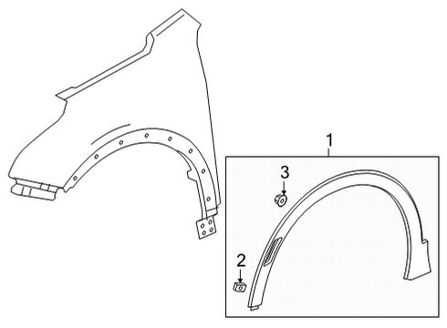  MOLDING ASM-FRT WHL OPG FRT *BLACK Diagram for 85109284