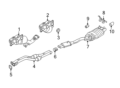 2010 BMW X3 Exhaust Components Rear Exhaust System Diagram for 18303428040