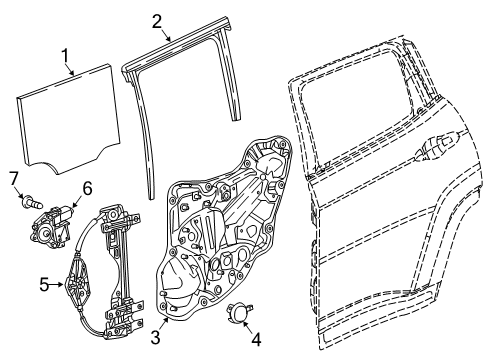 2021 Jeep Compass Rear Door WEATHERSTRIP-Door Glass Diagram for 68242124AC