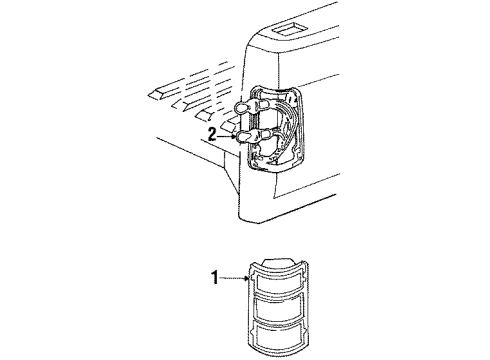 1987 Dodge Dakota Tail Lamps Lamp Tail Stop T/SIG B Diagram for 4357512