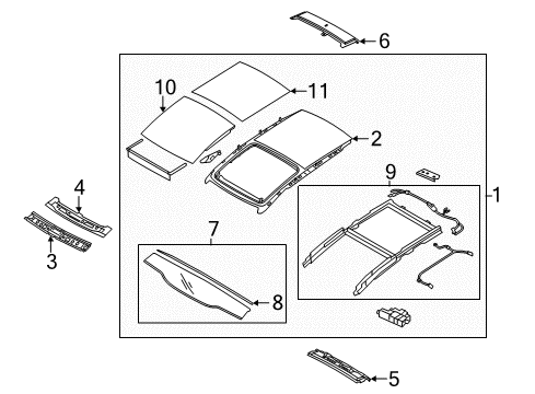 2019 Kia Sportage Roof & Components Sunroof Assembly Diagram for 81600D9000ED