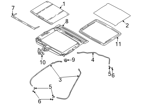 2000 Dodge Neon Sunroof Motor-SUNROOF Diagram for 5008582AB