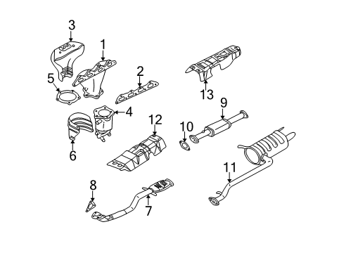 2004 Kia Optima Exhaust Manifold Exhaust Manifold Assembly, Right Diagram for 2851037381