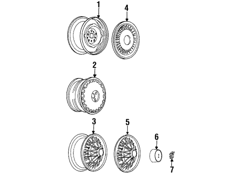 1986 Cadillac DeVille Wheels, Covers & Trim COVER ASSEMBLY Diagram for 1637249