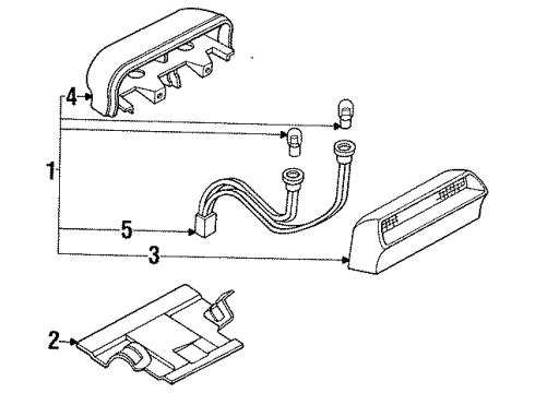 1994 Nissan Sentra High Mount Lamps High Mounting Stop Lamp Socket Assembly Diagram for 26597-65Y00