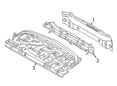 2021 BMW 228i xDrive Gran Coupe Rear Body PARTITION, UPPER TRUNK Diagram for 41007955518