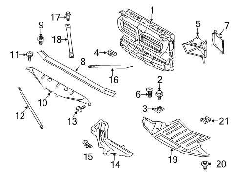 2014 BMW M5 Radiator Support Support Left Diagram for 51647187095