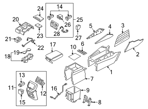 2019 Hyundai Santa Fe Console Power Outlet Assembly-Inverter Diagram for 95260-S2000