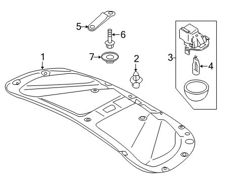 2015 Nissan GT-R Interior Trim - Trunk Lid Cap-Trunk Lid Hinge Diagram for 96046-CN100
