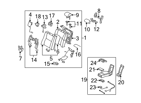 2010 Lexus LS460 Rear Seat Components Rear Seat Back Cover Sub-Assembly, Right (For Separate Type) Diagram for 71077-50D70-A8