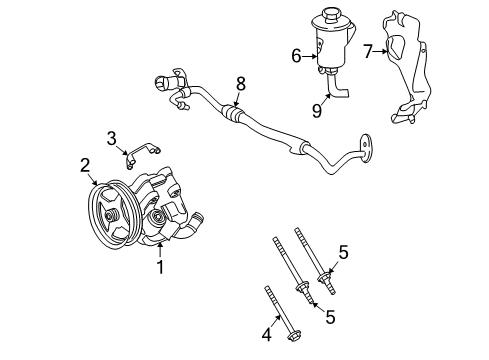 2003 Ford Explorer P/S Pump & Hoses, Steering Gear & Linkage Pressure Hose Diagram for 3L2Z-3A719-DA