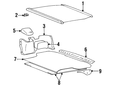 2000 Hyundai Elantra Interior Trim - Rear Body Cover Assembly-Luggage Side, LH Diagram for 85737-29600-FK