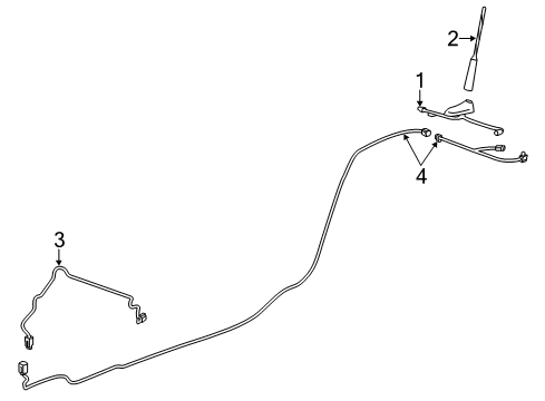 2011 Chevrolet Camaro Antenna & Radio Cable, Radio Antenna Diagram for 19118883