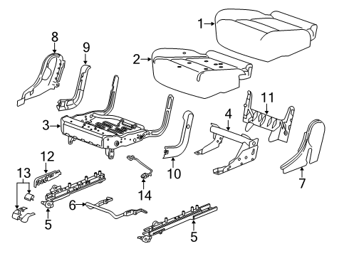 2018 Chevrolet Traverse Rear Seat Components Seat Cushion Pad Diagram for 84431904