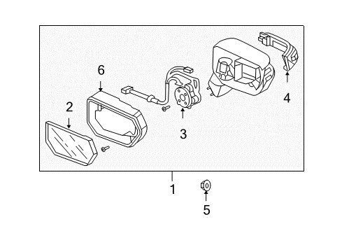 2008 Acura RDX Mirrors Mirror Assembly, Driver Side Door (Carbon Bronze Pearl) (R.C.) Diagram for 76250-STK-A01ZG