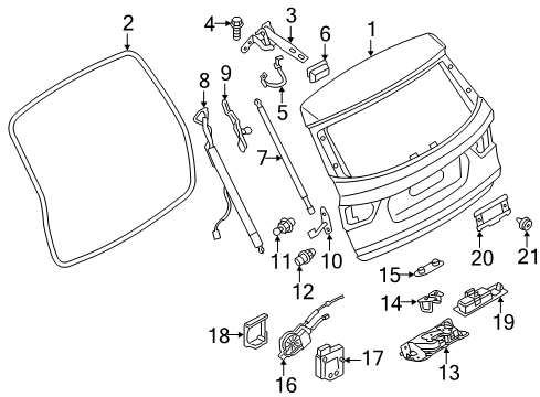 2013 BMW X3 Lift Gate Bracket Lower Right Diagram for 51247211286