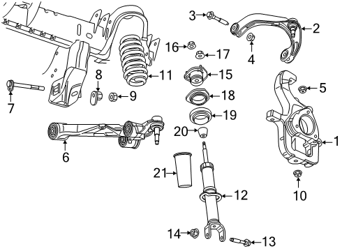 2020 Ram 1500 Suspension Components, Lower Control Arm, Upper Control Arm, Ride Control, Stabilizer Bar Shock Upper Diagram for 68329762AC