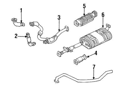1993 Isuzu Rodeo Exhaust Components Converter, Pre Diagram for 8-97041-872-3