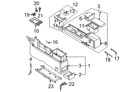 2004 Nissan Murano Heated Seats Switch Assy-Mirror Control Diagram for 25570-CR910