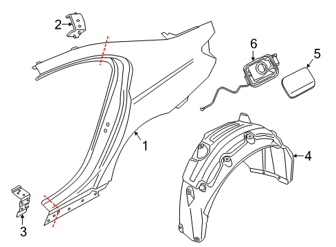 2018 BMW 740e xDrive Quarter Panel & Components Cover Pot Diagram for 51177358679