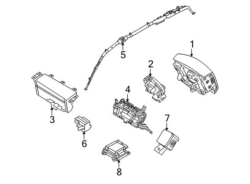 2009 Kia Borrego Air Bag Components Air Bag Control Module Assembly Diagram for 959102J000