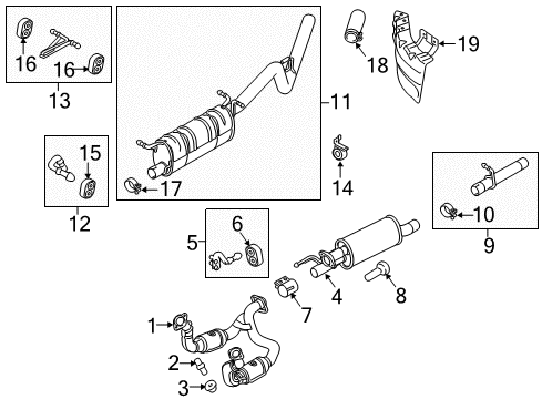 2015 Ford F-250 Super Duty Exhaust Components Tailpipe Extension Diagram for CC3Z-5202-A