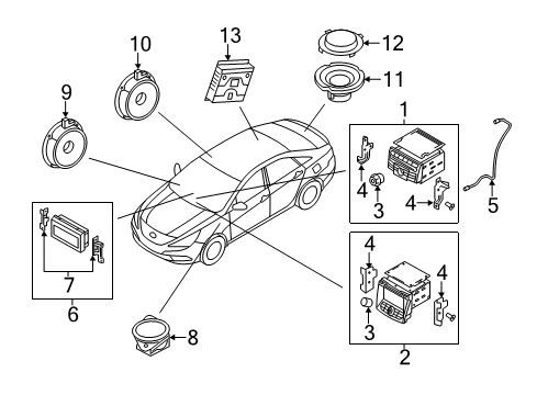 2012 Hyundai Sonata Navigation System Bracket-Mounting, RH Diagram for 96562-3Q500