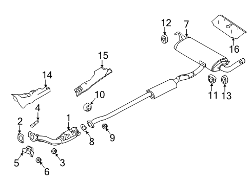 2019 Nissan Rogue Exhaust Components MUFFLER Assembly - Exhaust Main Diagram for 20100-9FL0A