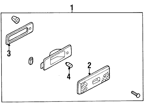 1985 Nissan 300ZX Rear Lamps - Side Marker Lamps Lens Rear Side LH Diagram for 26196-01P00