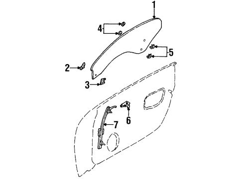 2001 Chrysler Prowler Door & Components Front Door Window Regulator Diagram for 5003204AB