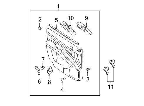 2007 Hyundai Santa Fe Front Door Power Window Main Switch Assembly Diagram for 93570-2B000-J4