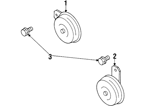 2000 Isuzu VehiCROSS Horn Bolt Bracket To Body Diagram for 8-97087-204-0