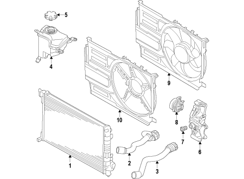 2016 Mini Cooper Clubman Cooling System, Radiator, Water Pump, Cooling Fan Fan Housing Diagram for 17427617610