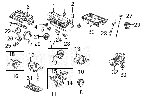 2003 Honda Pilot Intake Manifold Gasket, Rear Intake Manifold Chamber Diagram for 17107-PGE-A01