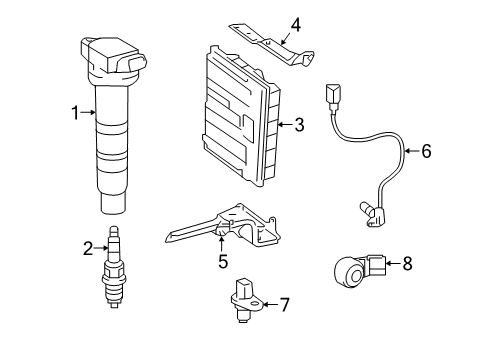 2019 Toyota Tacoma Ignition System ECM Lower Bracket Diagram for 89668-04030